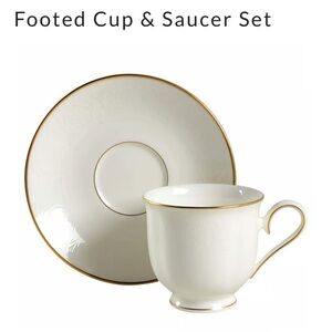 Lenox Hannah Gold Coffee / Tea Cups and Saucers (set of 6)